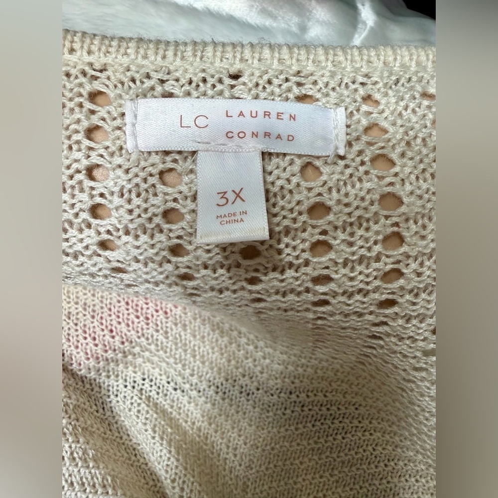 LC Lauren Conrad Cream Knit Cardigan - Picture 2 of 5
